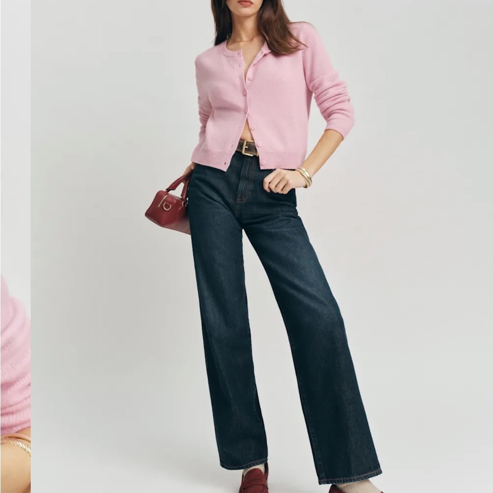 Reformation Pink Cardigan Sweater